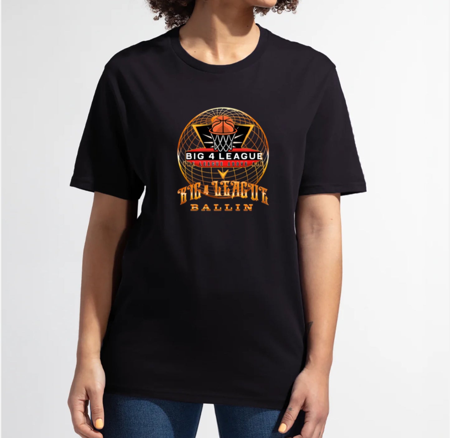 BIG 4 LEAGUE "BALLIN" T-SHIRT BLACK